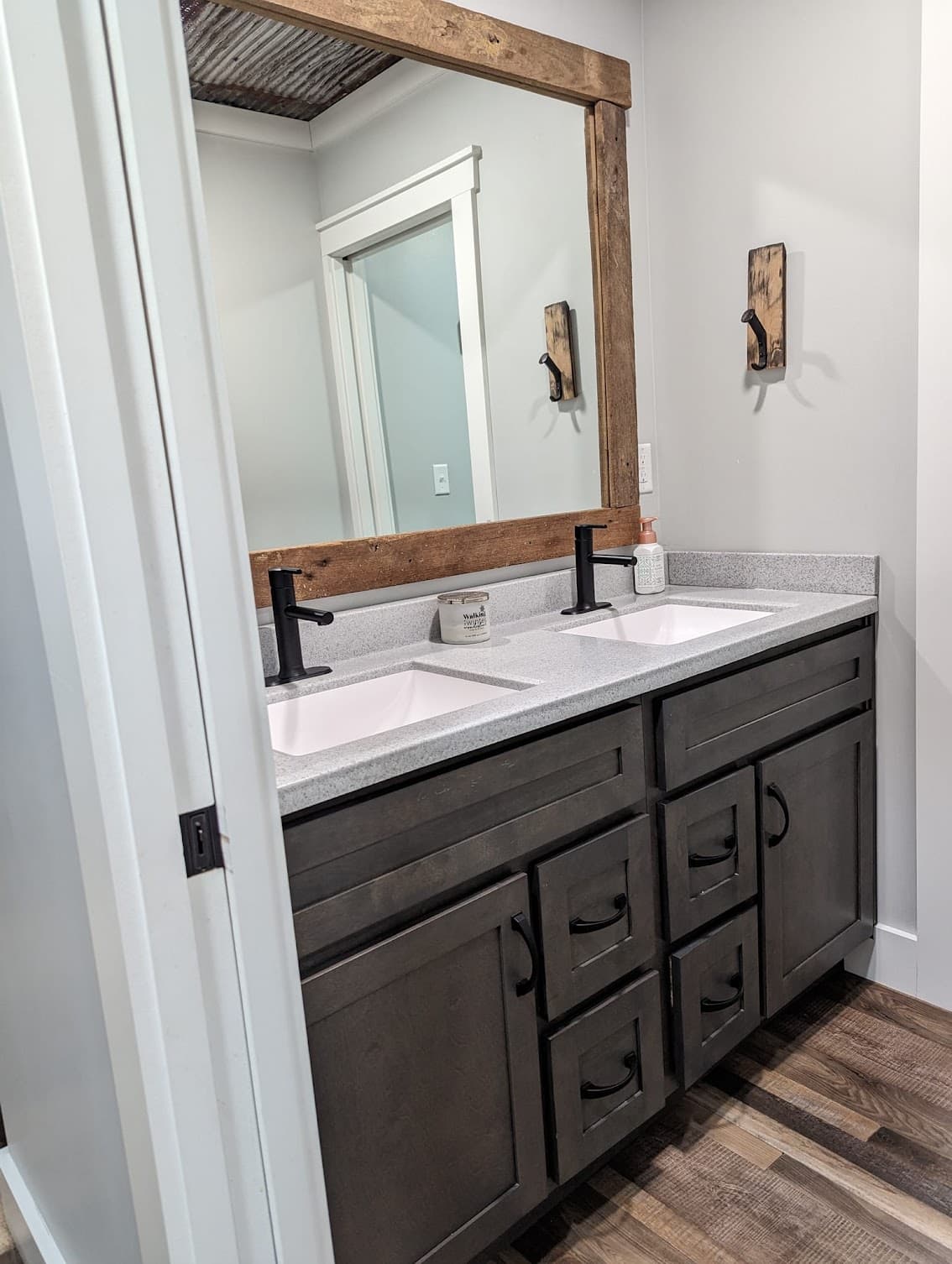 Sparkling clean bathroom with double vanity